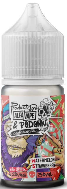 ALFA VAPE x PODONKI ICE - Арбуз Земляника 30 мл 20 мг (STRONG)