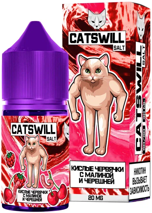 Catswill - Кислые Червячки с Малиной и Черешней 30 мл 20 мг